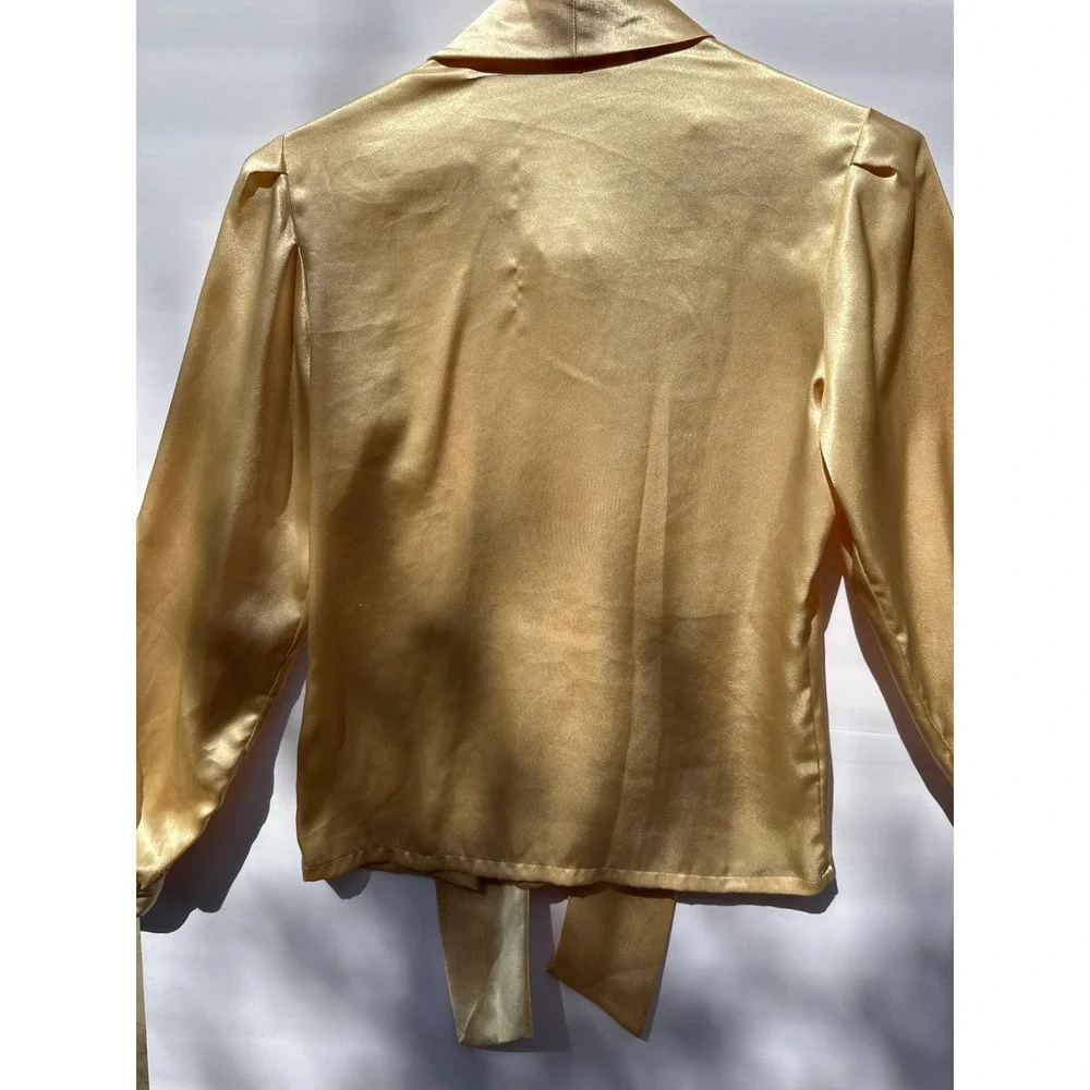 CEO polyester women's long sleeve, soft, gold, medium size - Picture 7 of 8